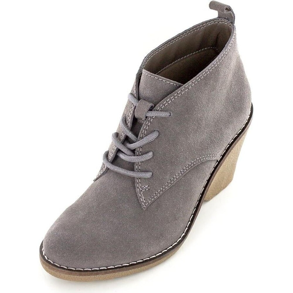 WHITE MOUNTAIN WEDGE BOOTIE Lambert Taupe Gray Suede Size 9.5